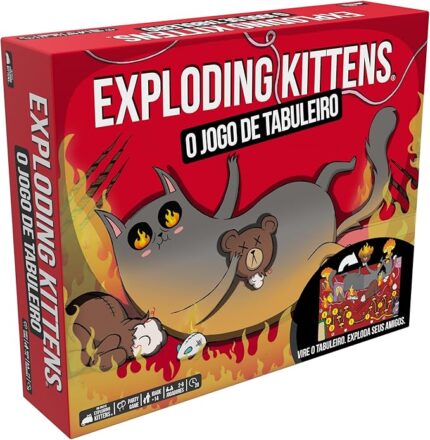 Asmodee,Exploding Kittens:O Jogo de Tabuleiro, Idade +14, 2-6 jogadores, Partidas de até 20 min.